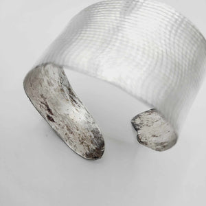 READY TO SHIP Textured Recycled Silver Cuff - 925 Sterling Silver FJD$