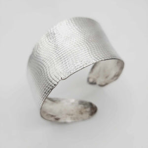 READY TO SHIP Textured Recycled Silver Cuff - 925 Sterling Silver FJD$