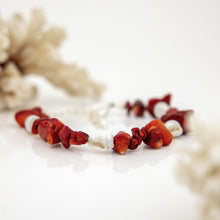 Load image into Gallery viewer, READY TO SHIP Shell &amp; Coral Bracelet - 925 Sterling Silver FJD$
