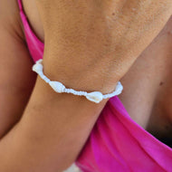 READY TO SHIP Shell & Bead Bracelet - 925 Sterling Silver FJD$