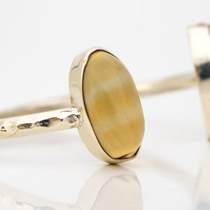 READY TO SHIP Bezel Set Shell Cuff - 925 Sterling Silver FJD$