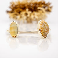 READY TO SHIP Bezel Set Shell Cuff - 925 Sterling Silver FJD$