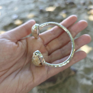 READY TO SHIP Bezel Set Shell Cuff - 925 Sterling Silver FJD$