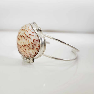 READY TO SHIP Bezel Set Shell Bangle Cuff - 925 Sterling Silver FJD$