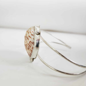 READY TO SHIP Bezel Set Shell Bangle Cuff - 925 Sterling Silver FJD$