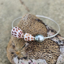 Load image into Gallery viewer, READY TO SHIP Closed Bangle 925 Sterling Silver with Civa Fiji Saltwater Pearl &amp; Shell - FJD$
