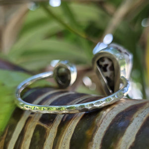 READY TO SHIP Civa Fiji Saltwater Bezel Set Pearl & Shell Cuff - 925 Sterling Silver FJD$