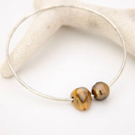 READY TO SHIP Civa Fiji Saltwater Pearl & Shell Bangle - 925 Sterling Silver FJD$