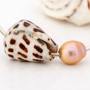 READY TO SHIP Freshwater Pearl & Shell Bangle - 925 Sterling Silver FJD$