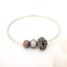 Load image into Gallery viewer, READY TO SHIP Freshwater Pearl &amp; Shell Bangle - 925 Sterling Silver FJD$
