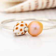 Load image into Gallery viewer, READY TO SHIP Children&#39;s Freshwater Pearl &amp; Shell Bangle - 925 Sterling Silver FJD$
