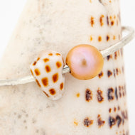 READY TO SHIP Children's Freshwater Pearl & Shell Bangle - 925 Sterling Silver FJD$