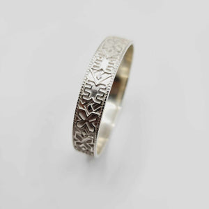 READY TO SHIP - Unisex Tapa Bangle - 925 Sterling Silver FJD$