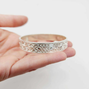 READY TO SHIP - Unisex Tapa Bangle - 925 Sterling Silver FJD$