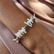 Load image into Gallery viewer, READY TO SHIP White Coral &amp; Shell Bracelet - 925 Sterling Silver FJD$

