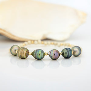 READY TO SHIP Stretch Fiji Saltwater Pearl & Bead Bracelet FJD$