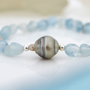 CONTACT US TO RECREATE THIS SOLD OUT STYLE Stretch Fiji Saltwater Pearl & Semi Precious Stone Bracelet FJD$
