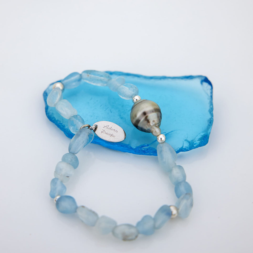 CONTACT US TO RECREATE THIS SOLD OUT STYLE Stretch Fiji Saltwater Pearl & Semi Precious Stone Bracelet FJD$