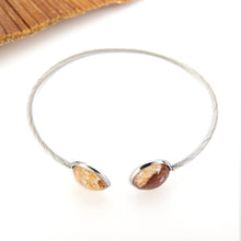 Load image into Gallery viewer, READY TO SHIP Bezel Set Tapa Cuff - Stainless Steel FJD$
