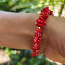 Load image into Gallery viewer, READY TO SHIP Civa Fiji Pearl Red Coral Stretch Bracelet - FJD$
