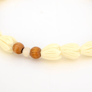 READY TO SHIP Unisex Pikake Flower & Wooden Bead Bracelet FJD$