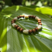 Load image into Gallery viewer, READY TO SHIP Unisex Pikake Flower &amp; Wooden Bead Bracelet FJD$
