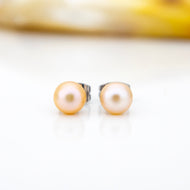 READY TO SHIP Freshwater Pearl Stud Earrings - Stainless Steel FJD$