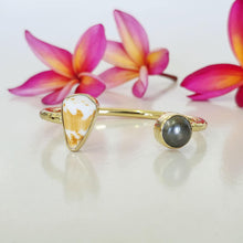 Load image into Gallery viewer, READY TO SHIP Civa Fiji Saltwater Bezel Set Pearl &amp; Shell Cuff - 14k Gold Fill FJD$
