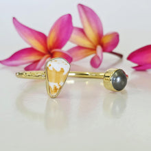 Load image into Gallery viewer, READY TO SHIP Civa Fiji Saltwater Bezel Set Pearl &amp; Shell Cuff - 14k Gold Fill FJD$
