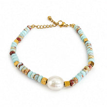 Load image into Gallery viewer, Freshwater Pearl &amp; Bead Bracelet  - Gold Plated FJD$
