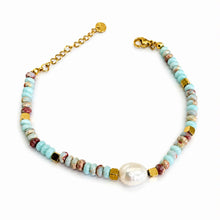 Load image into Gallery viewer, Freshwater Pearl &amp; Bead Bracelet  - Gold Plated FJD$
