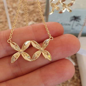 READY TO SHIP Frangipani Bua Necklace - 18k Gold Vermeil FJD$