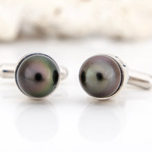 Load image into Gallery viewer, READY TO SHIP Civa Fiji Pearl Cufflinks with Grade Certificate - 925 Sterling Silver FJD$
