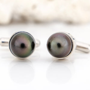 READY TO SHIP Civa Fiji Pearl Cufflinks with Grade Certificate - 925 Sterling Silver FJD$