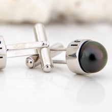 Load image into Gallery viewer, READY TO SHIP Civa Fiji Pearl Cufflinks with Grade Certificate - 925 Sterling Silver FJD$
