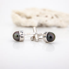 Load image into Gallery viewer, READY TO SHIP Civa Fiji Pearl Cufflinks with Grade Certificate - 925 Sterling Silver FJD$

