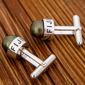 READY TO SHIP Civa Fiji Pearl Cufflinks - 925 Sterling Silver FJD$