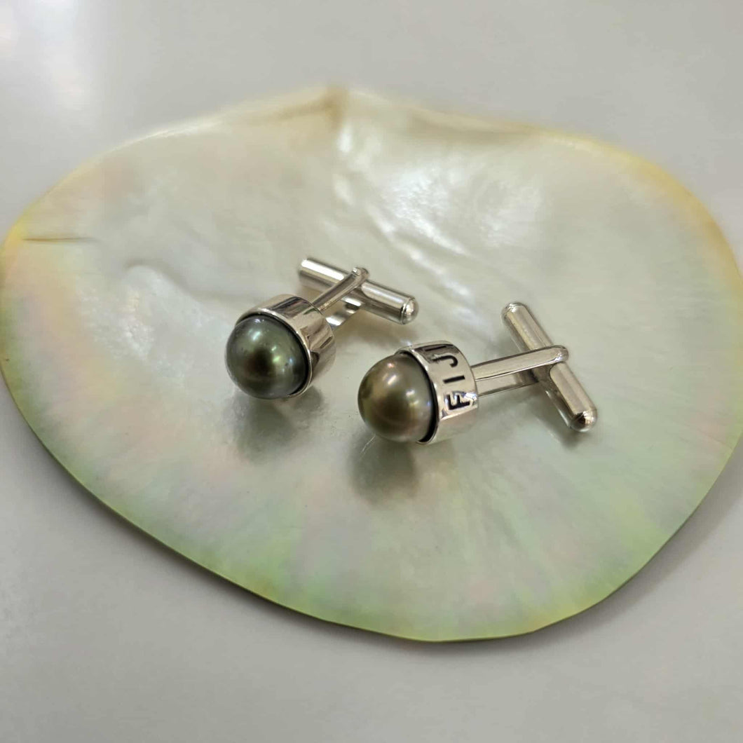 READY TO SHIP Civa Fiji Pearl Cufflinks - 925 Sterling Silver FJD$