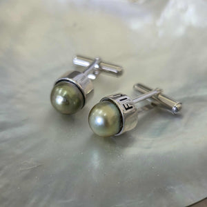 READY TO SHIP Civa Fiji Pearl Cufflinks - 925 Sterling Silver FJD$