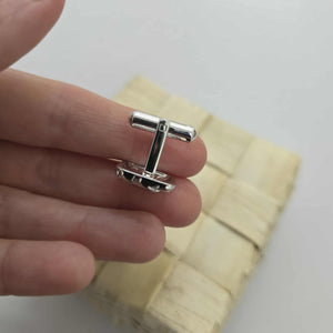 READY TO SHIP Woven Ibe Cufflinks - Rhodium Plated FJD$