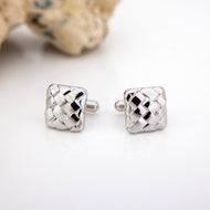 Woven Ibe Cuff links - Rhodium Plated FJD$