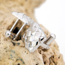 Load image into Gallery viewer, READY TO SHIP Woven Ibe Cufflinks - Rhodium Plated FJD$
