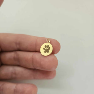CUSTOM ENGRAVABLE Paw Print Charm -  14k Gold Fill FJD$