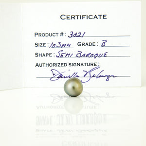 Fiji Loose Saltwater Pearl with Grade Certificate #3021 - FJD$