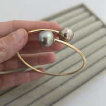 Load image into Gallery viewer, CUSTOM Pearl Bangle Setting - 14k Gold Fill
