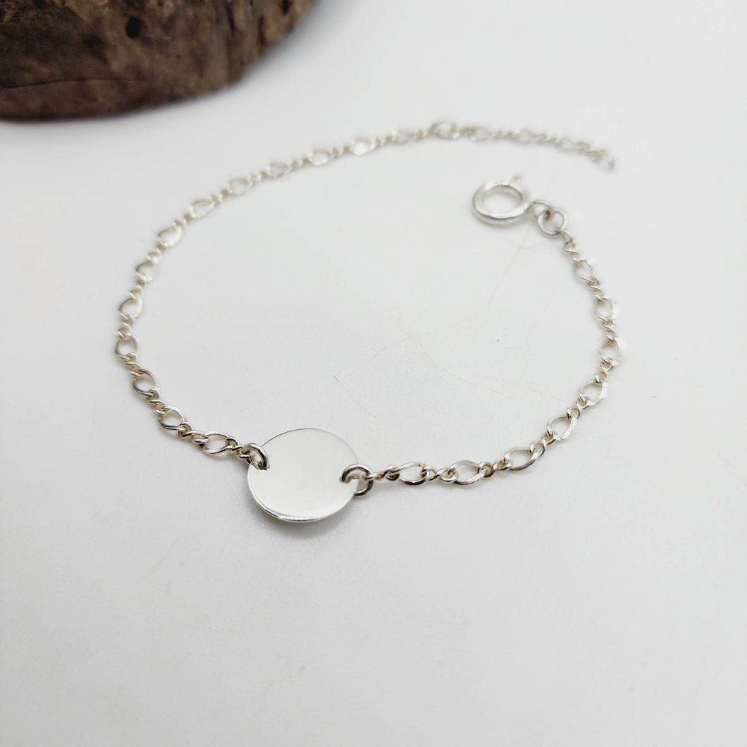 CUSTOM ENGRAVED - Disc Bracelet - 925 Sterling Silver FJD$