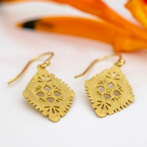 READY TO SHIP Diamond Masi Earrings in 18k Gold Vermeil - FJD$