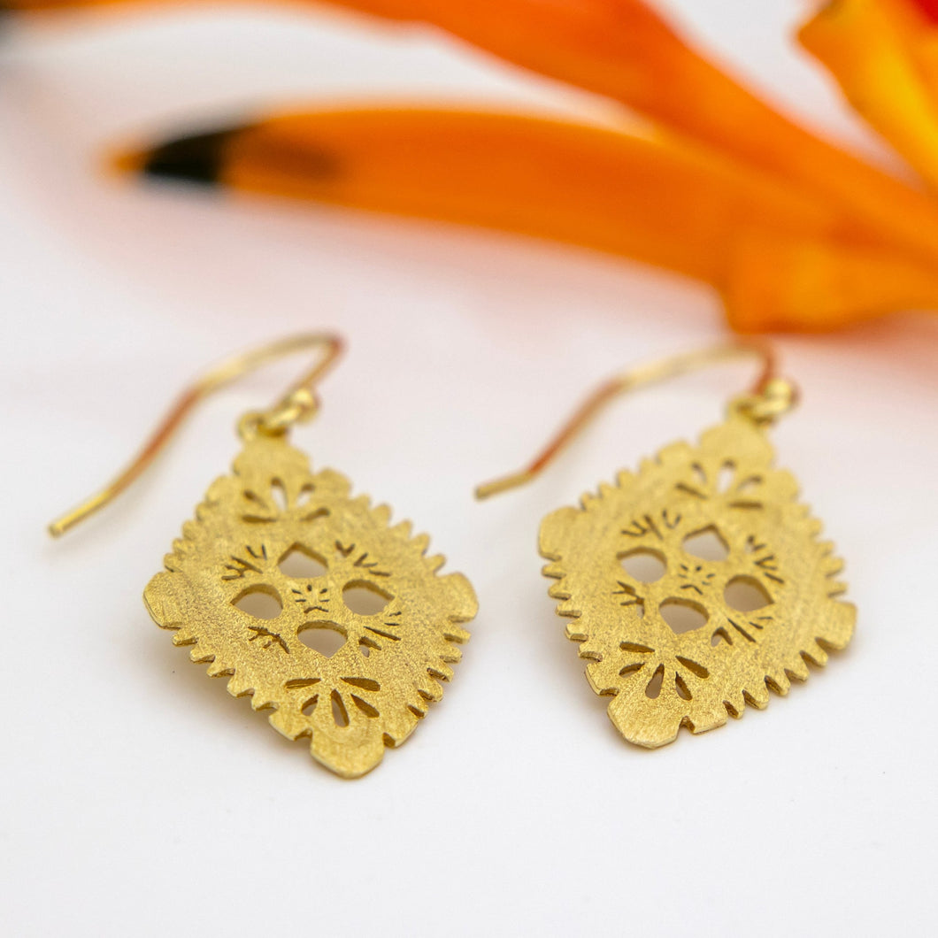 READY TO SHIP Diamond Masi Earrings in 18k Gold Vermeil - FJD$