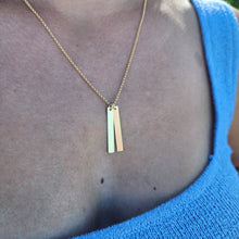 Load image into Gallery viewer, CUSTOM ENGRAVABLE Double Bar Necklace  - 14k Gold Fill FJD$
