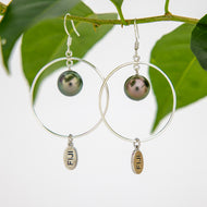 READY TO SHIP Civa Fiji Saltwater Graded Pearl Hoop Earrings - 925 Sterling Silver FJD$